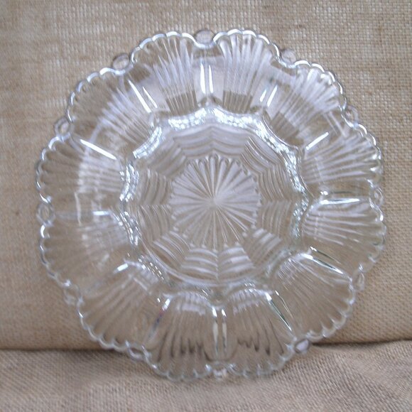Vintage Anchor Hocking Deviled Egg Glass Tray - Picture 3 of 16
